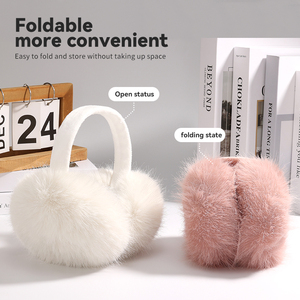 冬用イヤーマフ フェイクファー 暖かいイヤーマフ かわいい折りたたみ式 アウトドアイヤーウォーマー 女性 女の子用 - Product Image 5