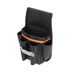 Black Genuine <b>Leather</b> <b>Tool</b> Belt <b>Pouch</b> with Hammer Holder - Product Image 5