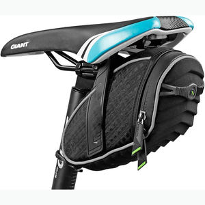 Free Sample Waterproof Bike <b>Saddlebag</b> Aerodynamic <b>Bicycle</b> Under Seat Pouch <b>for</b> Mountain, Beach or Road Bikes - Reflective Lining - Product Image 1