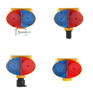 A doppio lato a energia solare barricata a LED leggera traffico stradale intelligente conica avviso luce lampeggiante 1000M notte - Product Image 1