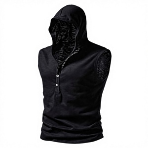 B8285 <b>Men's</b> Solid Slim Fit Plain Dyed Worsted Autumn <b>Pullover</b> Hoodie Round Neck Breathable Long Sleeved - Product Image 2