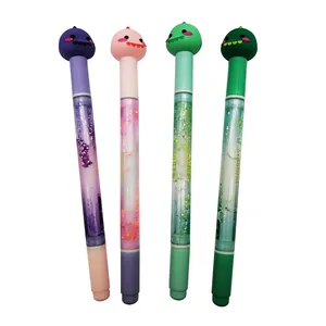 2024 Nieuwigheid Dubbelzijdige Balpen Met Siliconen Tip Ontwerp, Custom Design Schattige Pen In De Vorm Van Plastic Pen
