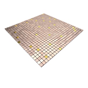 Prêt à expédier paillettes or cuivre dosseret peler et coller métal mosaïque panneau mural carrelage - Product Image 2