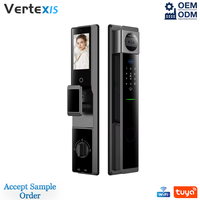 Serrure de porte intelligente Vertexis avec reconnaissance faciale 3D, interphone vidéo WiFi, application Tuya Smart Home, IP65 pour portes en bois/acier/aluminium