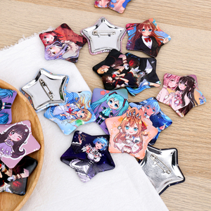 Logo Customized VOGRACE Cheap OEM Tinplate <strong>Badge</strong> Button,cartoon Anime Popular <strong>Star</strong> <strong>Badges</strong>,hologram Round Heart Metal <strong>Badge</strong> Pins - Product Image 2
