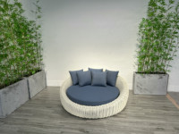 Vente chaude nouveau jardin d'hôtel dédié extérieur rotin circulaire meubles de lit paresseux