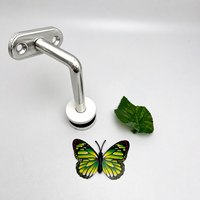 Support de main courante en acier inoxydable blanc avec deux disques métalliques et joint épais pour montage de garde-corps en verre d'escalier ou de centre commercial, résistant à la rouille