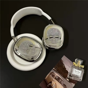 סיטונאי חדש עבור airpods מקסימום כיסוי דפוס גולגולת יהלום חצוורת מכסף סיליקון יוקרתי - Product Image 3