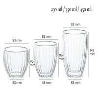 Juego de Vasos de Doble Pared de Vidrio Borosilicato, 250ml/350ml/450ml, Alta Transparencia, Sin Plomo, Sin BPA, Aptos para Lavavajillas, Bonitos Vasos para Bebidas