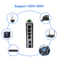 Convertisseur de média industriel à fibre optique, commutateur Ethernet 1 SC 4 ports RJ45 100M, montage sur rail DIN, 100 Mbps, convertisseur de média 4 RJ45 vers SC