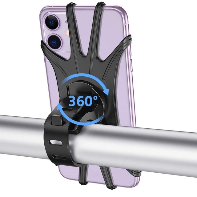 Universal Silicone Adjustable Universal Bike Mobile Phone Holder for Iphone Opp Bag Ce Support Mobile Phone Stand RG 50pcs