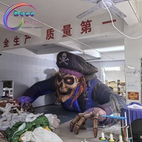 Décoration géante gonflable de squelette de pirate réaliste pour Halloween, accessoire commercial extérieur pour maison hantée