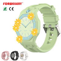 FORWELLENY Bracelet de montre en silicone personnalisable assorti, boîtier octogonal en plastique mat pour bracelet sport Royal Pop SW