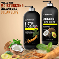 L'après-shampoing et l'après-shampoing au collagène et à la biotine avec avocat et noix de coco favorisent la croissance des cheveux avec marque privée