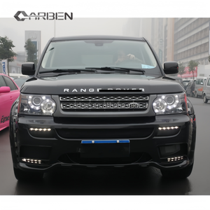 Matériau en résine Runde pour 2002-2015 Land Rover RANGE ROVER L322 <span class=keywords><strong>Kit</strong></span> de carrosserie <span class=keywords><strong>HAMANN</strong></span> modifié pare-chocs avant lèvre arrière tuyaux d'échappement - Product Image 2