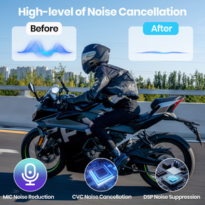 Casque de moto avec interphone Bluetooth 5.0, système de communication sans fil pour 2 motards, casque pour les amateurs de cyclisme - Product Image 5