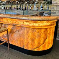 Comptoir de bar lumineux en marbre translucide Lumistone, personnalisé et de luxe, pour discothèque et bar à vin