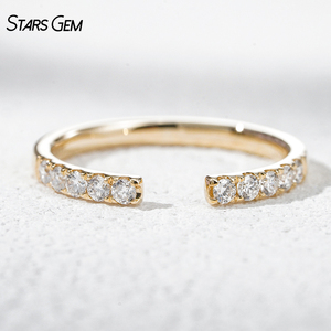 แหวนแต่งงานเพชรทรงกลมเจียระไนแบบบริลเลียนท์ 1.9 มม. ทองคำแท้ 10k จาก Starsgem - Product Image 1