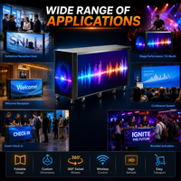 Écran LED mobile avec déplacement pratique, cabine DJ LED pliable pour événements, expositions, bars, clubs, scènes