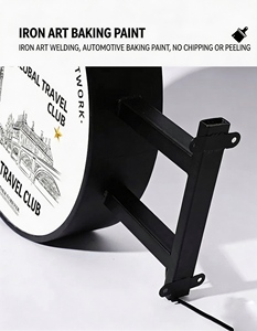 定制徽标广告装饰圆形LED灯箱标牌户外防水商业店铺标志灯 - Product Image 5