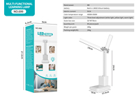 Lampe de bureau LED moderne en plastique 1200 mA à commande tactile intelligente, double tête, multifonctionnelle, protection des yeux, avec Type-C et batterie
