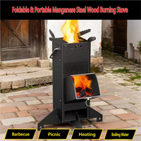 Réchaud à bois portable pliable en aluminium, réchaud fusée écologique pour camping en plein air, pique-nique, voyage, cuisine en voiture
