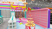 Étagères de présentation 3D personnalisées Maxsen, blanches, éclairées par LED, écologiques, robustes, conçues pour les boutiques de bonbons et de snacks