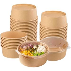 Eco Friendly Disposable Waterproof Fast Food Packing Takeaway Take Out Snack Lunchbox Kraft Paper Food <b>Containers</b> Box Packaging - Product Image 1