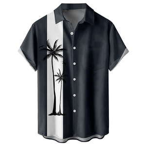 アメリカ人男性用ビーチシャツ半袖ノーアイアンプリントハワイアンシャツ - Product Image 1