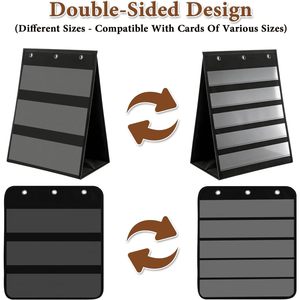 Tabletop Pocket Chart 14x17 Inch 3 Page Flip Design 8 Sides <b>Foldable</b> Portable Sticker Display Stand Oxford Fabric Teaching - Product Image 3