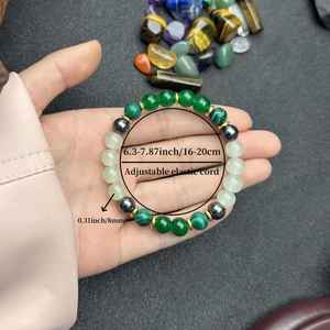 Pulsera de Moda para Parejas, Calcopirita, Malaquita, Cristal Natural, Pulsera de Cuentas, Joyería de Energía Curativa - Product Image 4