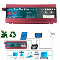 Convertisseur de puissance solaire à onde sinusoïdale pure, transformateur de tension DC 12V/24V vers AC 110V/220V 1000W 1600W 2000W 3000W