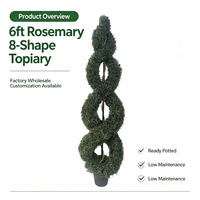 Künstlicher Rosmarin Achtform-Topiary-Baum 1,80m Künstliche Grünpflanze im Topf für Zuhause, Hochzeitsbogen, Wanddekoration, Tischdekoration, Gartendekoration