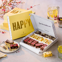 Boîte Cadeau Brownie Assortie Personnalisée 4pcs 6pcs 12pcs Boîte à Brownie avec Séparateurs Gâteau au Chocolat Tiramisu Boîtes à Dessert en Carton 15 cm