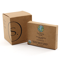 Boîte d'emballage pliable en kraft avec insert, impression personnalisée du logo, laminage mat, gaufrage, emballage plat, recyclable, 50 pièces
