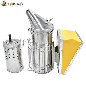 Large Size Anti-Scald Type SS Honey Beekeeping Bee Hive Smoker with Inner Tank Bee Keeping Equipment Apiculture Apicultura