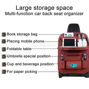 <b>Car</b> Seat Back Organizer PU Leather Pad Bag <b>Car</b> Storage Organizer Foldable <b>Table</b> Tray Travel Storage Bag Auto Accessories - Product Image 2