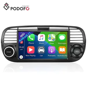 Podofo 7'' Android 11 Car Radio Autoradio with Carplay & Android Auto GPS Wifi BT FM RDS HiFi Canbus For Fiat 500 2007-2015