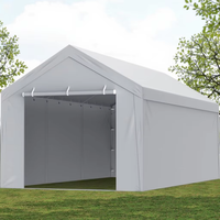 Abri de voiture, auvent, paroi latérale, 10 x 20 pieds, tente de garage, abri, bâche, toit en PEAK, design moderne, résistant, imperméable, protégé contre les UV