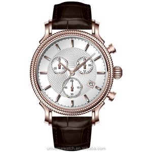 Montre chronographe de luxe OEM ODM design personnalisé boîtier en acier inoxydable 316L à cadran bleu unique U2709 - Product Image 4