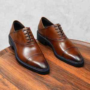 Chaussures formelles en cuir véritable de qualité professionnelle, imperméables, respirantes, style rétro britannique, motif léopard, chaussures pour hommes - Product Image 3