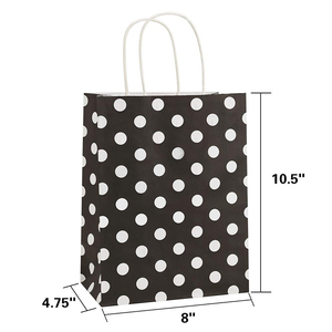 Papier Kraft Au Détail Fête <span class=keywords><strong>Noir</strong></span> <span class=keywords><strong>Et</strong></span> <span class=keywords><strong>Blanc</strong></span> Sac À Provisions - Product Image 2