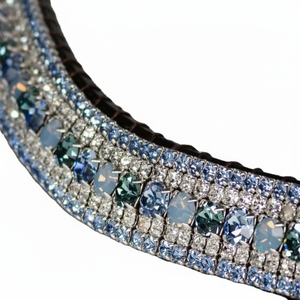 Bande de sourcils d'étoile en cuir marron noir teint à la main de haute qualité, forme droite finition de luxe, bande de sourcils de cheval en cuir avec 1 rangée d'étoiles - Product Image 1