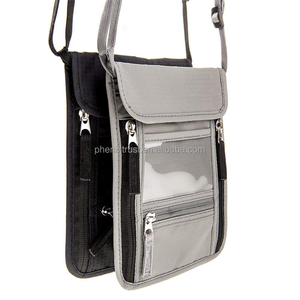 Portefeuille de voyage pour passeport en polyester imperméable RFID avec logo personnalisé, <span class=keywords><strong>pochette</strong></span> de cou et sangle réglable - Product Image 5