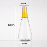 La más nueva botella de miel más vendida, botella de plástico exprimible para miel, tarro de miel PET