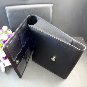Porte-<span class=keywords><strong>documents</strong></span> de voiture en cuir PU noir au design classique, format A5, avec grande poche - Product Image 3