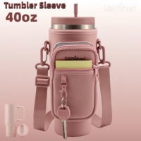 Tas Pembawa Tumbler Neoprena Tebal Dengan Tali Selempang Lepas Pasang, Kantong Resleting, dan Klip Kunci untuk Gym, Kerja, dan Perjalanan