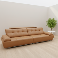 VONLIVA Canapé convertible en cuir pleine fleur de qualité supérieure en forme de L pour salon moderne et mobilier de villa