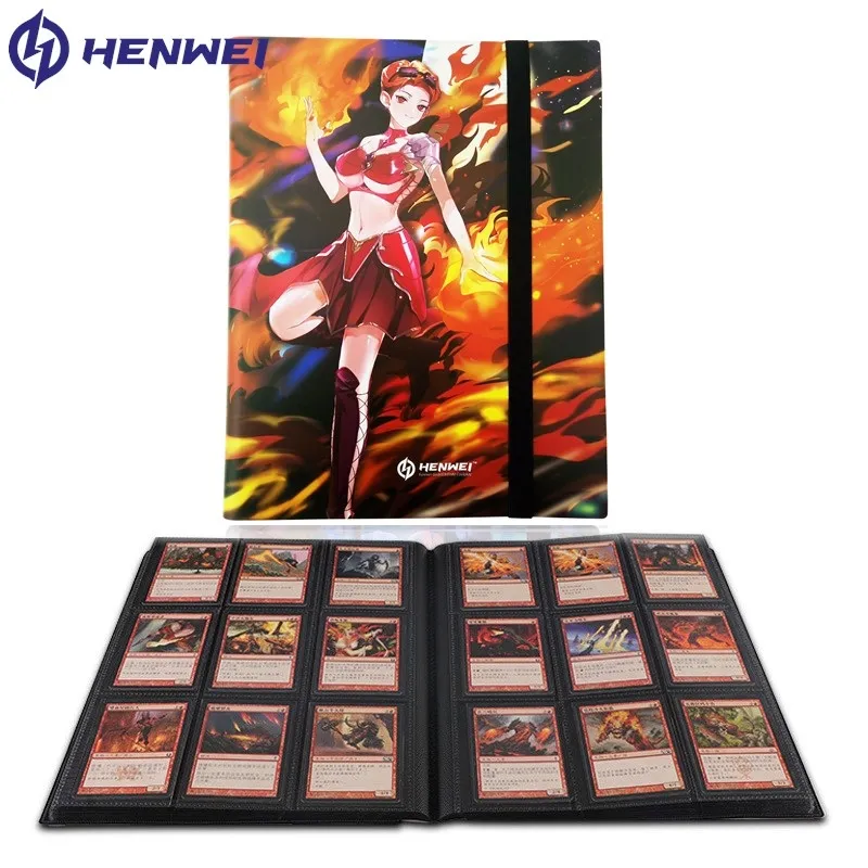Henwei Personalizzato 9 Tasca Yu-GI-Oh Photobooth Libro Pokemon Album di Foto di Protezione Toploader Trading Card Legante