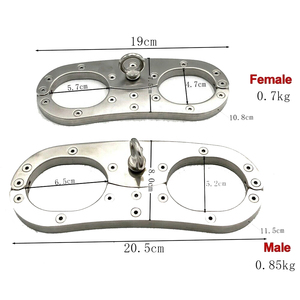 Custom Box gratuito-in acciaio inox manette polsi sangue polsini con serratura a vite Bdsm adulto schiavo Fetish gogna uomini - Product Image 6